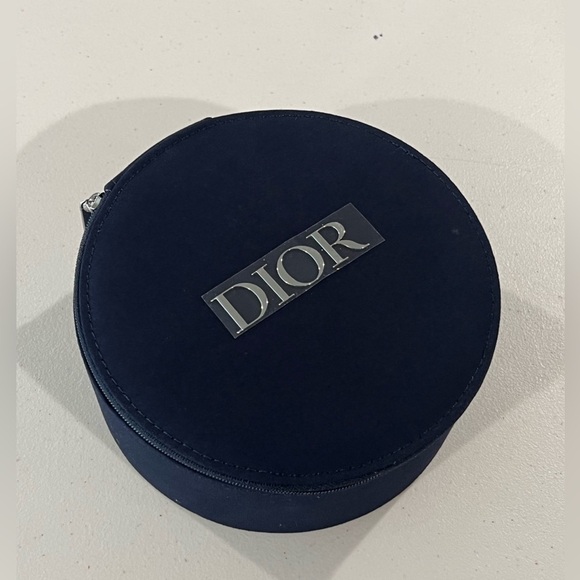 Brand New DIOR Vanity Pouch Makeup Zip Case Mirror Navy Travel NEW - Picture 1 of 11